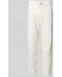 SELECTED - Slim Tapered Fit Broek Met Tunnelkoord - Lyst