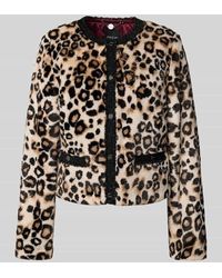 Marc Cain - Jacke aus Kunstfell mit Rundhalsausschnitt - Lyst