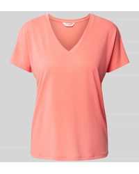 MSCH Copenhagen - T-Shirt Mit V-Ausschnitt Modell 'Fenya' - Lyst
