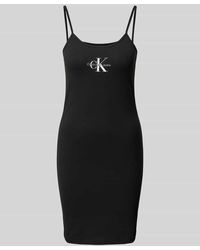 Calvin Klein - Minikleid mit Logo und Spaghettiträgern - Lyst