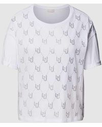 Liu Jo - T-Shirt mit Allover-Label-Strasssteinbesatz - Lyst