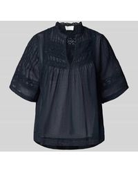Neo Noir - Regular Fit Bluse mit V-Ausschnitt Modell 'Siama' - Lyst