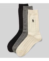 Polo Ralph Lauren - Socken mit Zopfmuster im 3er-Pack - Lyst