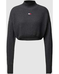 Tommy Hilfiger - Cropped Strickpullover mit Label-Patch - Lyst