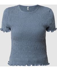 ONLY Shirt Met Stretch, Model 'deli' - Gesmokt - Blauw
