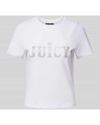 Juicy Couture - T-Shirt mit Ziersteinbesatz und Rundhalsausschnitt - Lyst