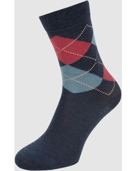 Burlington Socken mit Schurwoll-Anteil Modell 'Marylebone' - Blau