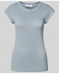 Marc O' Polo - Regular Fit T-shirt Van Puur Katoen Met Geribde Ronde Hals - Lyst