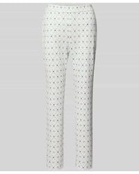 Marc Cain - Slim Fit Stoffhose mit Allover-Logo-Print - Lyst