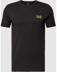 EA7 T-Shirt mit Label-Print - Schwarz