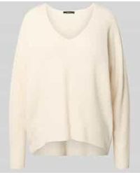 Ouí - Gebreide Pullover Met Afgeronde V-Hals, Model 'Freyja' - Lyst