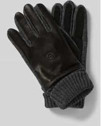 Bugatti - Handschoenen Van Een Mix Van Leer En Textiel Met Labeldetail - Lyst