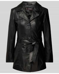 Cabrini - Lederjacke Mit Bindegürtel - Lyst