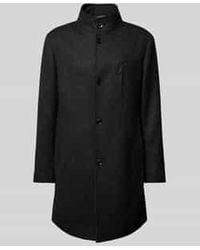 BOSS - Lange Wollen Jas Met Opstaande Kraag, Model 'Hyde' - Lyst