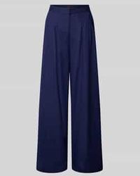 Stefanel - Wide Fit Stoffen Broek Van Een Mix Van Linnen En Viscose Met Plooien - Lyst