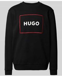 HUGO - Oversized Sweatshirt mit Rundhalsausschnitt Modell 'Delery' - Lyst
