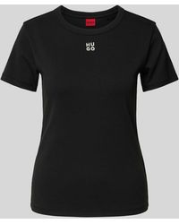 HUGO - T-shirt Met Labelstitching - Lyst