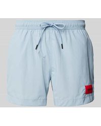 HUGO - Regular Fit Badeshorts Mit Label-Patch Modell 'Dominica' - Lyst
