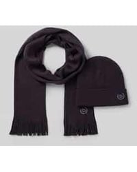 Bugatti - Set Van Sjaal En Muts Met Labelstitchings - Lyst