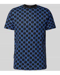 Karl Lagerfeld - T-Shirt mit Allover-Label-Print - Lyst