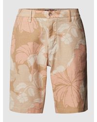 Tommy Hilfiger Relaxed Tapered Fit Bermudas mit floralem Muster Modell 'Harlem' - Natur