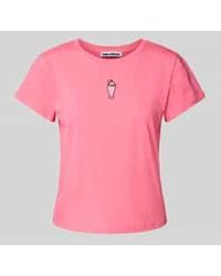 Review - T-shirt Met Motiefstitching - Lyst
