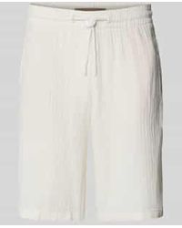 Blend - Regular Fit Korte Linnen Broek Met Tunnelkoord, Model 'Morgan' - Lyst
