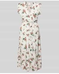 Apricot - Midi-jurk Van Viscose Met Knoopsluiting - Lyst