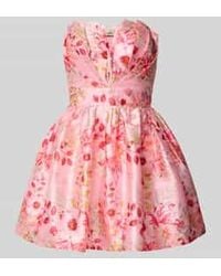 LACE & BEADS - Cocktailjurk Met Hartvormige Hals - Lyst