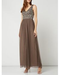 LACE & BEADS Avondjurk Met Applicaties - Grijs