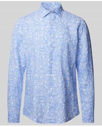 Seidensticker - Slim Fit Business-Hemd aus Leinen mit Allover-Muster - Lyst