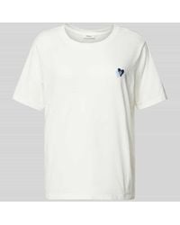 S.oliver - Relaxed Fit T-Shirt Aus Reiner Baumwolle Mit Herz-Stickerei - Lyst