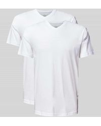 RAGMAN - T-Shirt Im 2Er Pack Mit Geripptem V-Ausschnitt - Lyst