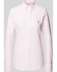 Polo Ralph Lauren - Overhemdblouse Met Labelstitching - Lyst