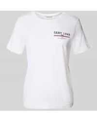 GANT - Regular Fit T-Shirt Van Puur Katoen Met Logoprint - Lyst