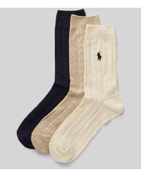 Polo Ralph Lauren - Socken mit Zopfmuster im 3er-Pack - Lyst