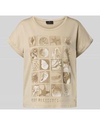 Monari - Regular Fit T-Shirt aus reiner Baumwolle mit Motiv-Print - Lyst