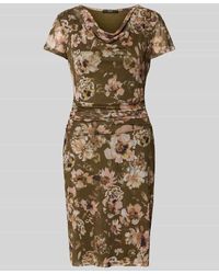 Zero - Knielanges Kleid mit Wasserfall-Ausschnitt und Taillenband - Lyst