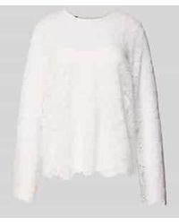 Pieces - Regular Fit Blouse Met Lange Mouwen Van Kant, Model 'Olline' - Lyst