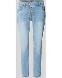 Buena Vista - Slim Fit Jeans Met Asymmetrische Knoopsluiting - Lyst