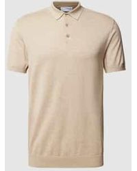 SELECTED - Poloshirt Met Korte Knoopsluiting, Model 'Berg' - Lyst
