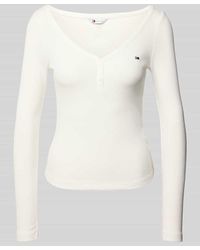 Tommy Hilfiger - Slim Fit Langarmshirt aus Baumwoll-Mix - Lyst