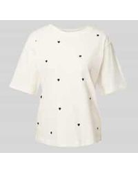 Jake*s - T-shirt Met Geribde Ronde Hals - Lyst