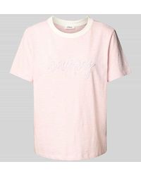 S.oliver - Regular Fit T-Shirt Aus Reiner Baumwolle Mit Schmuckperlen-Schriftzug - Lyst