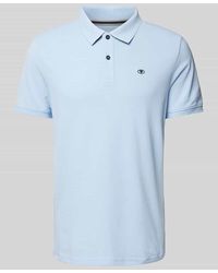 Tom Tailor - Poloshirt in unifarbenem Design mit Label-Stitching - Lyst