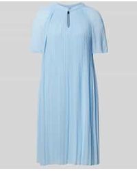 Comma, - Knielange Jurk Met Plissévouwen - Lyst