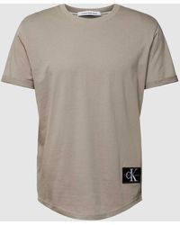 Calvin Klein - T-Shirt mit Label-Patch - Lyst