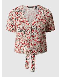 Vero Moda Cropped Bluse mit Muster Modell 'Simply' - Schwarz
