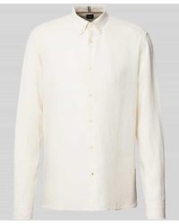 BOSS - Regular Fit Leinenhemd mit Button-Down-Kragen Modell 'LIAM' - Lyst