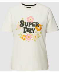 Superdry T-Shirt mit Label-Print - Weiß
